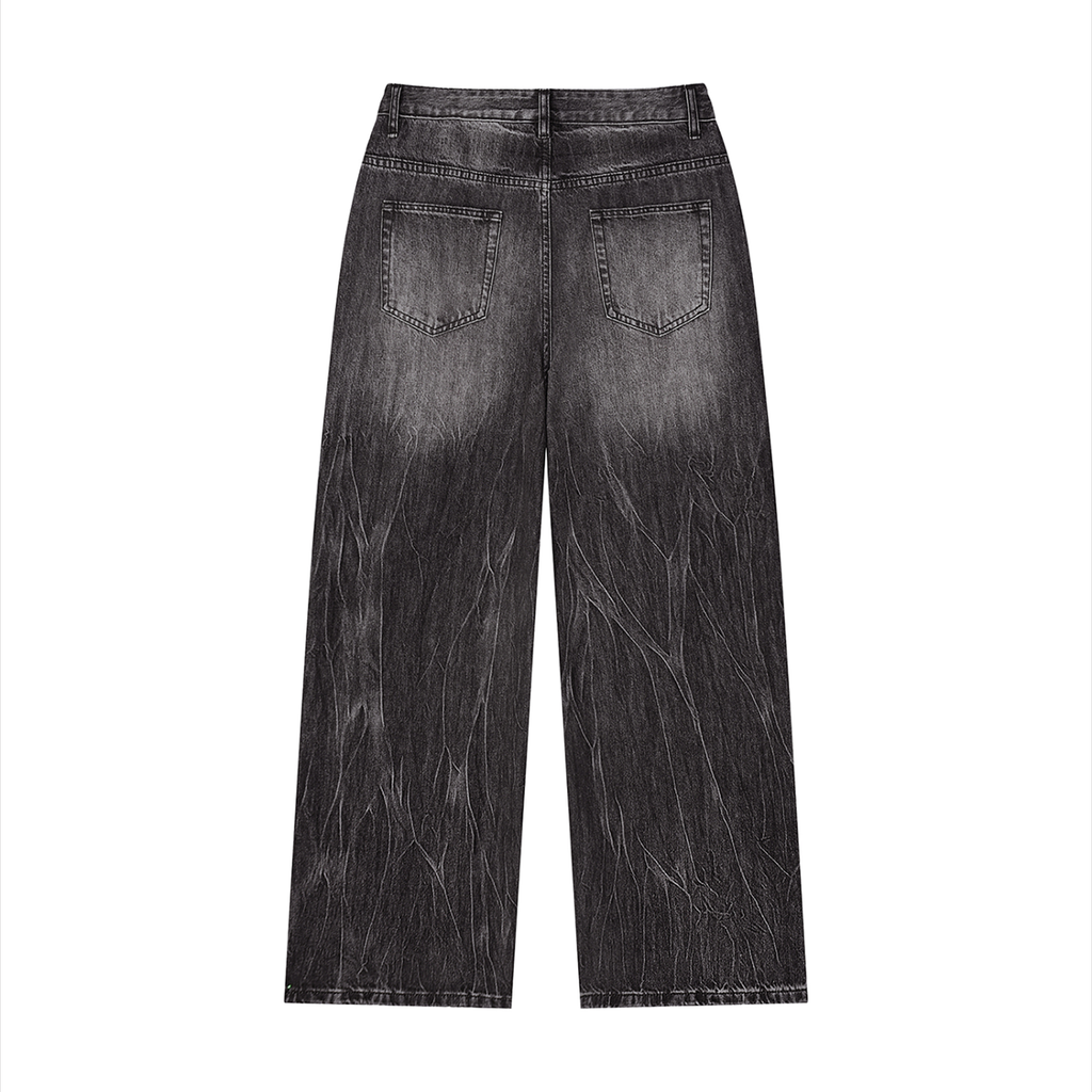 V of Hearts Vintage Wash Wide Leg Jeans