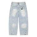 Vengeance V Logo Men's Vintage Wash Sunfade Barrel Leg Jeans