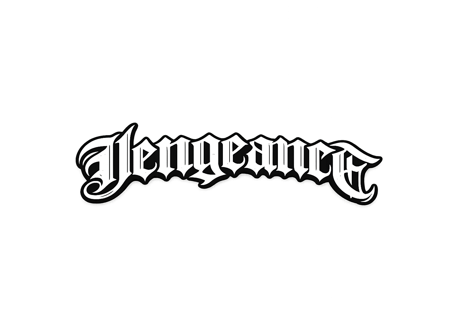 Vengeance Gothic Script Outdoor Vinyl Sticker — Small Transparent Car Decal