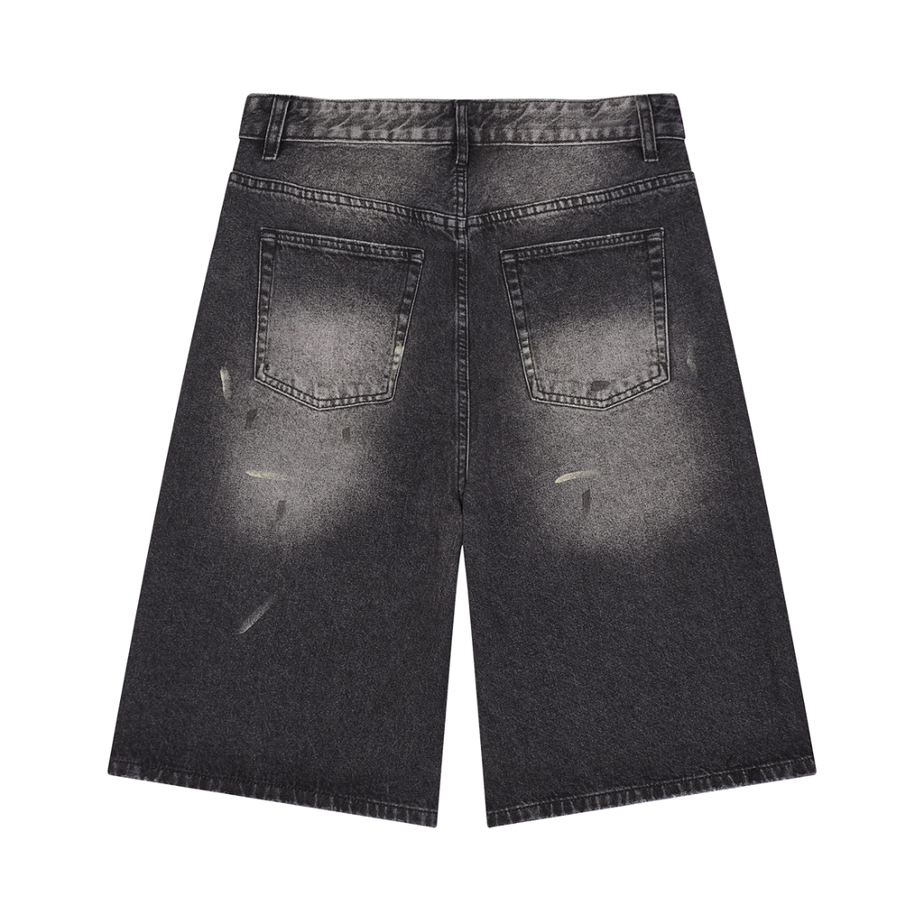 Vengenace Vintage Wash Wide Leg Denim Shorts