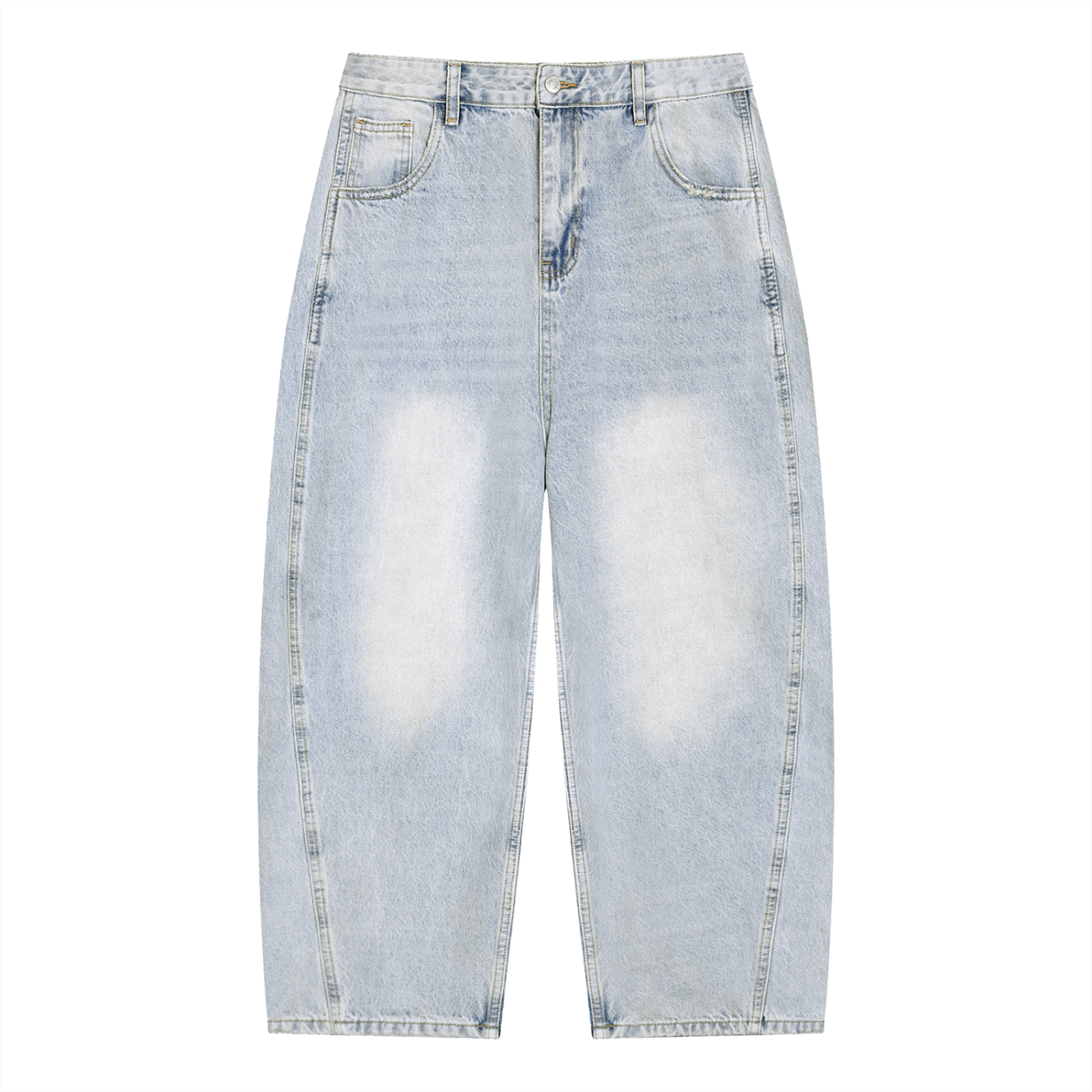 Vengeance V Logo Men's Vintage Wash Sunfade Barrel Leg Jeans